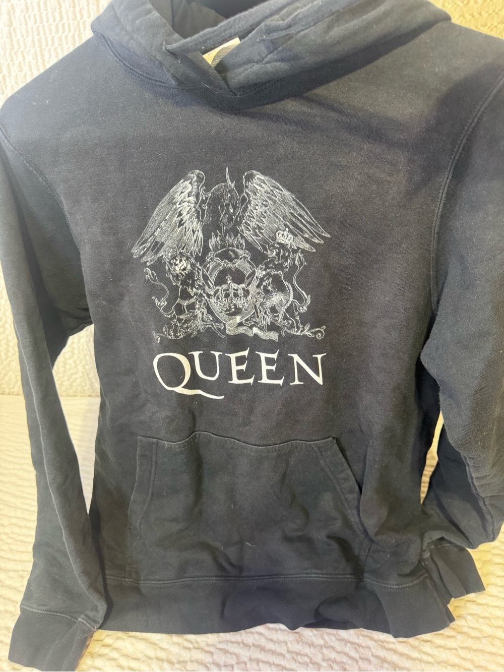 Queen Black Crewneck Sweater with White Queen Graphic